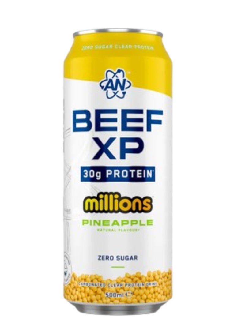Applied Nutrition Beef-XP Clear Protein Drink, Millions Pineapple Flavor, Ready-to-Drink, Dairy-Free, 500ml, Pack of 12 - Image 2